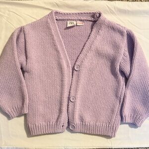 Zara girls Light Purple Knit Cardigan 2-3 yrs